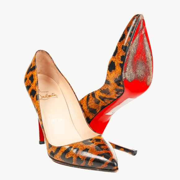 Christian Louboutin Leopard Patent Pointed-Toe Pumps - Picture 4 of 8